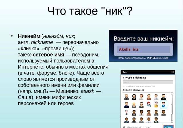 Сфера использования никнейма или что такое ник